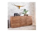 Massivholz Sideboard 160 Akazie Natur Kommode Mit 2 TüRen & 3 Schubladen Design Front