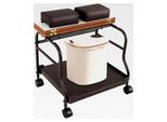 Pediküre-Hocker mit faltbarer Platte und Rollen, tragbar, für Schönheitssalon, Pediküre, Massage, Nagelpflege