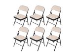 Hti-Living Klappstuhl Wedigo Velvet Beige 6Er-Set