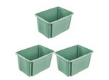 Aufbewahrungsbox Keeeper "Emil, 3Er Set, 45 L, 54,5 X 39 X 29,5 Cm", Nordic GrüN, B:54,5Cm H:29,5Cm T:39Cm, Kunststoff, Aufbewahrungsboxen, Aufbewahrungsbox, Ineinander Und Aufeinander Stapelbar