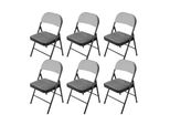 Hti-Living Klappstuhl Wedigo Velvet Grau 6Er-Set