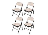 Hti-Living Klappstuhl Wedigo Velvet Beige 4Er-Set