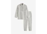 bonprix Loungewear Hausanzug aus Teddy Fleece, grau, Gr.48/50 (XL), Gemütlicher Hausanzug aus weichem Teddy Fleece, aus Fleece