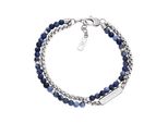 Armband Emporio Armani "Schmuck Geschenk Edelstahl", Edelstahlfarben, Blau, Blau, ArmbäNder, Damen, 22,3Cm, Edelstahl, Armband, Mit Sodalith Oder Achat