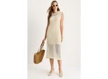 Midi-Kleid Mit Strukturiertem Stoff Und RüSchendetails