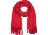 Schal Stylebreaker "Weicher Schal Uni Mit Fransen", Damen, Rot, Obermaterial: 100% Viskose Cv., Modisch, ModetüCher Schal