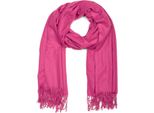Schal Stylebreaker "Weicher Schal Uni Mit Fransen", Damen, Lila (Himbeere), Obermaterial: 100% Viskose Cv., Modisch, ModetüCher Schal