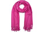 Schal styleBREAKER "Weicher Schal Uni Mit Fransen", Damen, Pink, Obermaterial: 100% Viskose Cv., Modisch, ModetüCher Schal