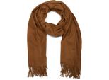 Schal Stylebreaker "Weicher Schal Uni Mit Fransen", Damen, Braun (Cognac), Obermaterial: 100% Viskose Cv., Modisch, ModetüCher Schal