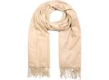 Schal Stylebreaker "Weicher Schal Uni Mit Fransen", Damen, Beige, Obermaterial: 100% Viskose Cv., Modisch, ModetüCher Schal