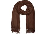 Schal Stylebreaker "Weicher Schal Uni Mit Fransen", Damen, Braun (Mokkabraun), Obermaterial: 100% Viskose Cv., Modisch, ModetüCher Schal