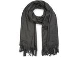 Schal Stylebreaker "Weicher Schal Uni Mit Fransen", Damen, Grau (Dunkelgrau), Obermaterial: 100% Viskose Cv., Modisch, ModetüCher Schal