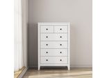 Kommode Otto Home "Avelin", Weiß, B:80Cm H:120Cm T:40Cm, Abs-Kunststoff, Holzwerkstoff, Mdf, Melamin, Sideboards, Kommode, MelaminoberfläChe, Schwarze Metallgriffe, Breite 80 Cm