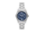 Quarzuhr Emporio Armani, Edelstahlfarben, Blau, Armbanduhren, Herren, Quarzuhr, Armbanduhr, Damenuhr, Herrenuhr, Edelstahlarmband, Analog, Tag, Achat
