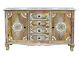 Sideboard Otto Home "Gullaba", Braun (Hellbraun), B:140Cm H:85Cm T:40Cm, Sideboards, Sideboard, Kommode, Hand Bemalt, Breite 140 Cm