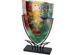 Tischvase Casablanca By Gilde "Gesichtsvase Oval Violet Lila H. 49 Cm", Lila, B:30Cm H:49Cm T:10,5Cm, Glas, Metall, Vasen