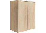 Aktenschrank Otto Home "Jarvie", Braun (Eichefarben), B:60Cm H:80Cm T:35Cm, Holzwerkstoff, SchräNke, Mehrzweckschrank, Push-To-Open, 2 FäCher, 60X80 Cm