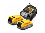 Dewalt Powerstack Akku, 18V / 1,7Ah, 2Er-Set +LadegeräT DCB1102 (DCB1102E2-QW)