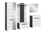 Garderobe Canu 5-Teilig Grau, Weiß