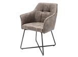 Riess-Ambiente Stuhl Loft - Microfaser Vintage Taupe Mit Armlehne