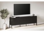 Lowboard Otto Home "Jukon,Breite 200 Cm, Moderne Grifflose Tv-Kommode,2 TüRen/2 Schubladen", Schwarz, B:200Cm H:70Cm T:40Cm, Sideboards, Lowboard, Tv-Schrank Mit Viel Stauraum, Tv-Board, Push-To-Open-Funktion