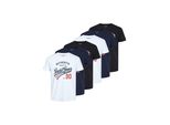 T-Shirt Jack & Jones "T-Shirt Jjethan Tee Crew Neck 3PK 6Er Pack", Herren, Gr. Xl, Bunt (Weiß, Marineblau, Schwarz), Obermaterial: 100% Baumwolle Co., Shirts T-Shirt