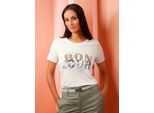 T-Shirt Heine "Shirt", Damen, Gr. 44, Weiß (Ecru), 100% Baumwolle, Bedruckt, Gemustert, Mehrfarbig, Rundhals, Shirts T-Shirt