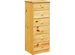 Kommode Möbilia "Chur", Beige (Natur), B:43Cm H:106Cm T:35Cm, Massivholz, Sideboards, Kommode, Aus Massivholz Kiefer