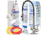 Ari Wasserhahn Küche 3-Wege INOX mit 3M Wasserfilter AP2-C405-SG Trinkwasserfiltersystem Edelstahl Optik