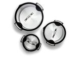 3-teiliges Kochtopfset - für alle Kochfelder, 1L / 4L / 8L, Aluminium und Edelstahl, Glasdeckel