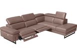 Ecksofa Egoitaliano "Candice, Elegant, Edel Und Bequem, Erstklassiger Sitzkomfort, L-Form", Beige (Safari), B:278Cm H:100Cm T:221Cm, Leder Bacio Hat Eine Weiche Und Wachsartige Hand Mit Halb Undurchsichtigem Aussehen. Es Handelt Sich Um Ein Naturleder, Das Die UrsprüNglichen Eigenschaften Der LederhäUte Nicht VeräNdert. Das Vorhandensein Von Verheilten Narben, KöRnungsunterschiede, Falten, Adern,