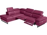 Ecksofa Egoitaliano "Candice, Elegant, Edel Und Bequem, Erstklassiger Sitzkomfort, L-Form", Rot (Cherry), B:278Cm H:100Cm T:221Cm, Leder Nuvole (Echtes Rindsleder). HalbnatüRliches, Halbnarbiges Rindsleder Mit Einer NatüRlichen KöRnung Von 1, 2 Bis 1, 4 Mm. Dieses Leder Hat Eine Weiche, Wachsartige Haptik Mit Mattem Aussehen Und Einem Wolkeneffekt. Es Handelt Sich Um Ein Naturleder, Das Die Ursprü