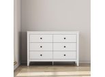 Kommode Otto Home "Avelin", Weiß, B:120Cm H:81Cm T:40Cm, Abs-Kunststoff, Holzwerkstoff, Mdf, Melamin, Sideboards, Kommode, MelaminoberfläChe, Schwarze Metallgriffe, Breite 80 Cm