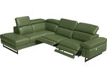 Ecksofa Egoitaliano "Candice, Elegant, Edel Und Bequem, Erstklassiger Sitzkomfort, L-Form", GrüN (Sprite), B:278Cm H:100Cm T:221Cm, Leder »Carezza« (Rindsleder). Halbnarbiges Naturleder Mit Einer Dicke Von 1, 2-1, 4 Mm. Es Hat Eine Weiche Und Wachsartige Hand Mit Halb Undurchsichtigem Aussehen. Carezza Ist Ein Naturleder, Das Die UrsprüNglichen Eigenschaften Der MäNtel Nicht VeräNdert. Das Vorhand
