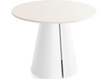 Esstisch Lamio Runder Ausziehbarer, Beige Cashmere 100-180/100/76 Cm