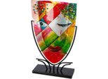 Tischvase Casablanca BY Gilde "Gesichtsvase Oval Dreaming Orange H. 49 Cm", Orange, B:30Cm H:49Cm T:10,5Cm, Glas, Metall, Vasen
