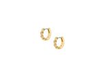 Paar Creolen Fossil "Schmuck Geschenk Edelstahl Ellis", Gold (Gelbgoldfarben, Edelstahlfarben, Kristallweiß, Kristallweiß), Ohrringe, Damen, Edelstahl, Mit Glasstein