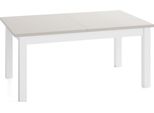 Esstisch Lindberg Weiß Ausziehbar VerläNgerbar Rechteckig, Kaschmir 140-160/80/77 Cm