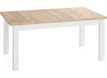 Esstisch Lindberg Weiß Ausziehbar VerläNgerbar Rechteckig, Eiche Braun 120-160/80/77 Cm