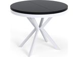 Esstisch Cloud Runder Ausziehbarer, Schwarz 90-170/90/76 Cm