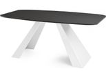 Esstisch Monte Weiß Rechteckig Ausziehbar, Schwarz 160-200/80/76 Cm