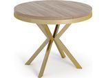 Esstisch Dina Runder Ausziehbarer, Sonoma Eiche 90-170/90/76 Cm