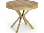 Esstisch Dina Runder Ausziehbarer, Craft Eiche 90-170/90/76 Cm