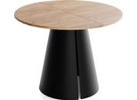 Esstisch Lamio Runder Ausziehbarer, Eiche Hell Braun 100-180/100/76 Cm