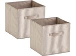 Aufbewahrungsbox Zeller Present "Stripes", Beige (Natur), 2 Stk., MaßE(B/T/H):(31/31/31)(B/T/H):(31/31/31), Vlies, Aufbewahrungsboxen, Aufbewahrungsbox, Faltbar, Vlies, Beige