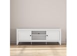 Tv-Board Otto Home "Avelin", Weiß, B:150Cm H:55Cm T:40Cm, Abs-Kunststoff, Holzwerkstoff, Mdf, Melamin, Sideboards, Tv-Board, MelaminoberfläChe, Schwarze Metallgriffe, Breite 150 Cm