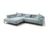Ecksofa Delia Hellblau Cord Relaxfunktion
