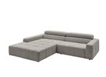 Ecksofa Mit Motorischem Sitzvorzug Reno Grau Cord Relaxfunktion