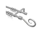 Gardinenstange / Teleskopstange Hera Helix 130-240 Cm, 2-LäUfig, 16/13 Mm Ø Silbergrau