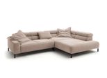 Ecksofa Mit Motorischem Sitzvorzug Delia Taupe Cord Relaxfunktion